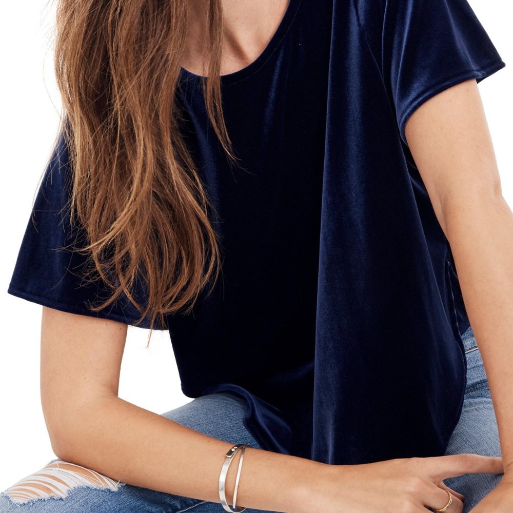 Madewell deep navy butterfly top